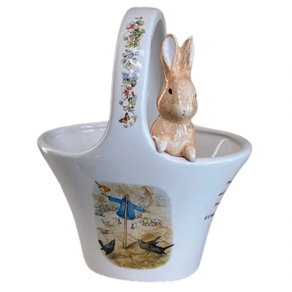 Vintage Beatrix Potter Easter Basket Bunny Rabbit Collectibles Floral Teleflora